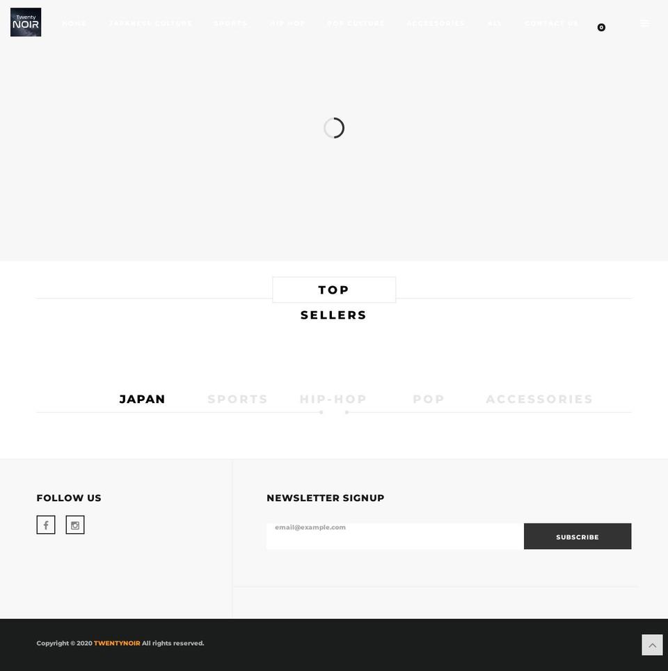 Puro Shopify theme site example twentynoir.com