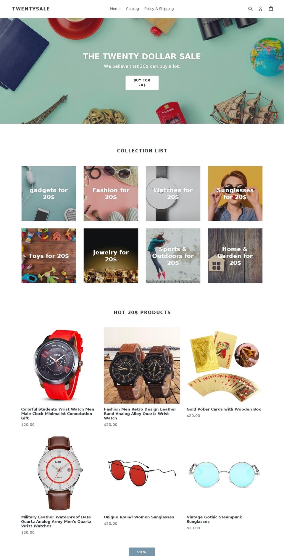 twentysale.com — Shopify storefront screenshot