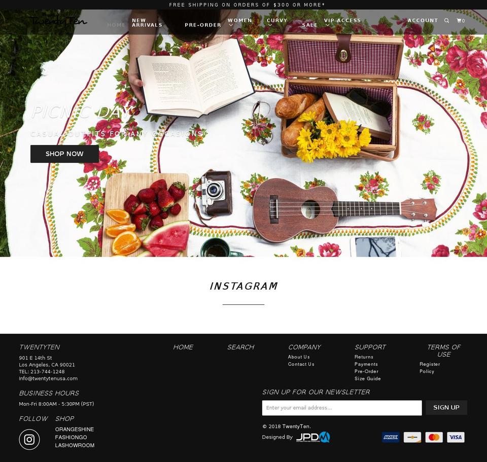 twentytenusa.com shopify website screenshot