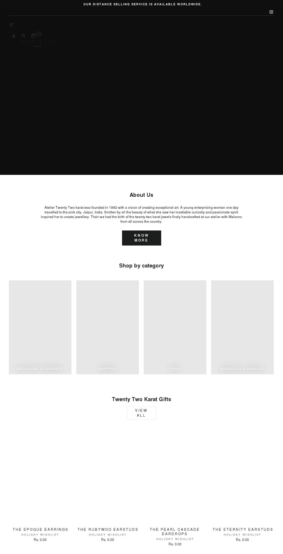 Twenty Two Karat Live Theme Shopify theme site example twentytwokarat.com