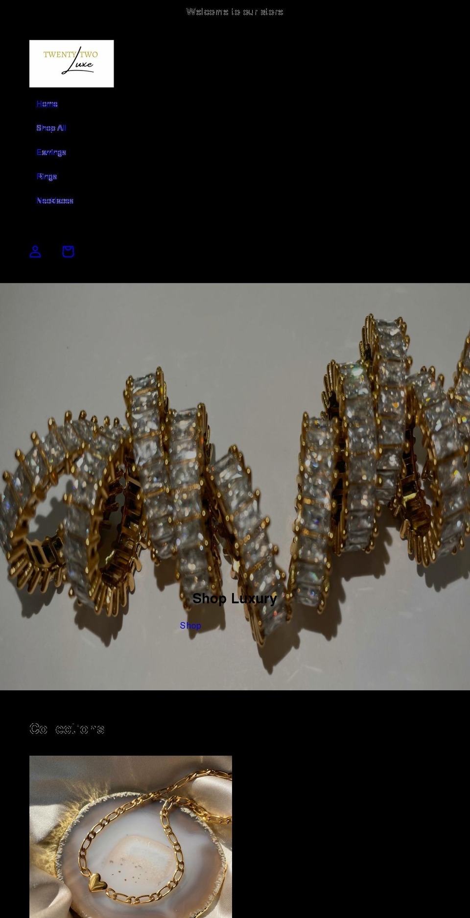 twentytwoluxe.com shopify website screenshot