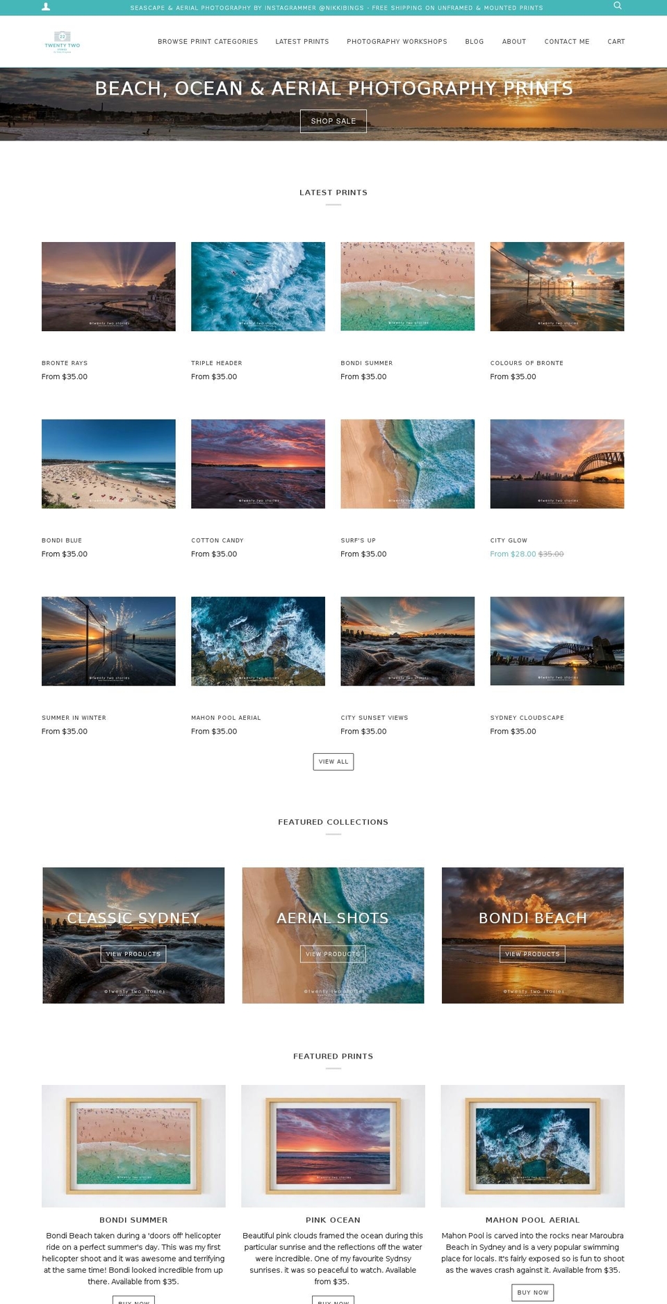 twentytwostories.com — Shopify storefront screenshot