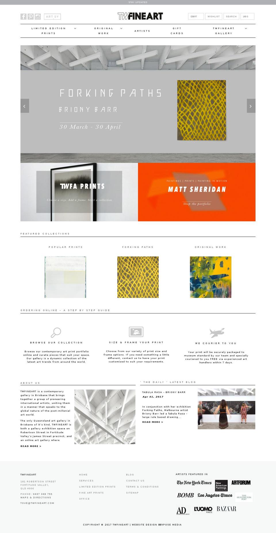 twfineart.com shopify website screenshot