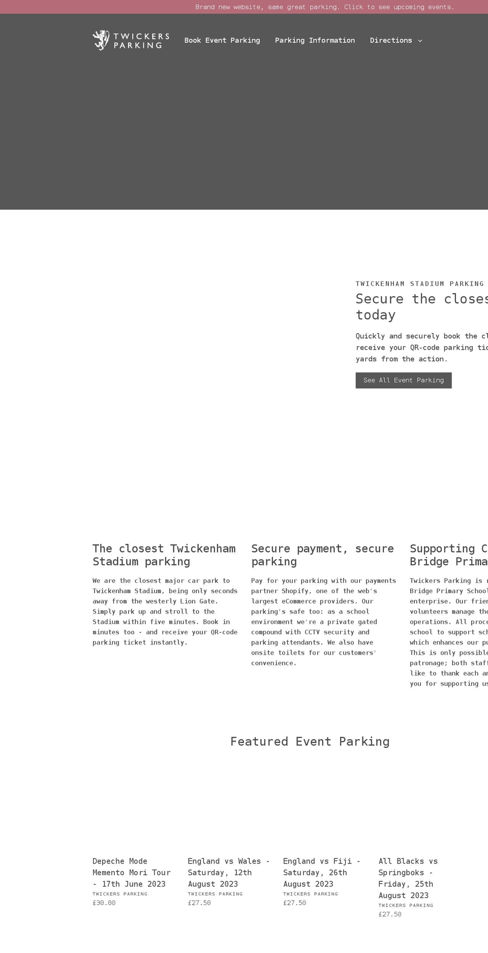 twickersparking.co.uk shopify website screenshot