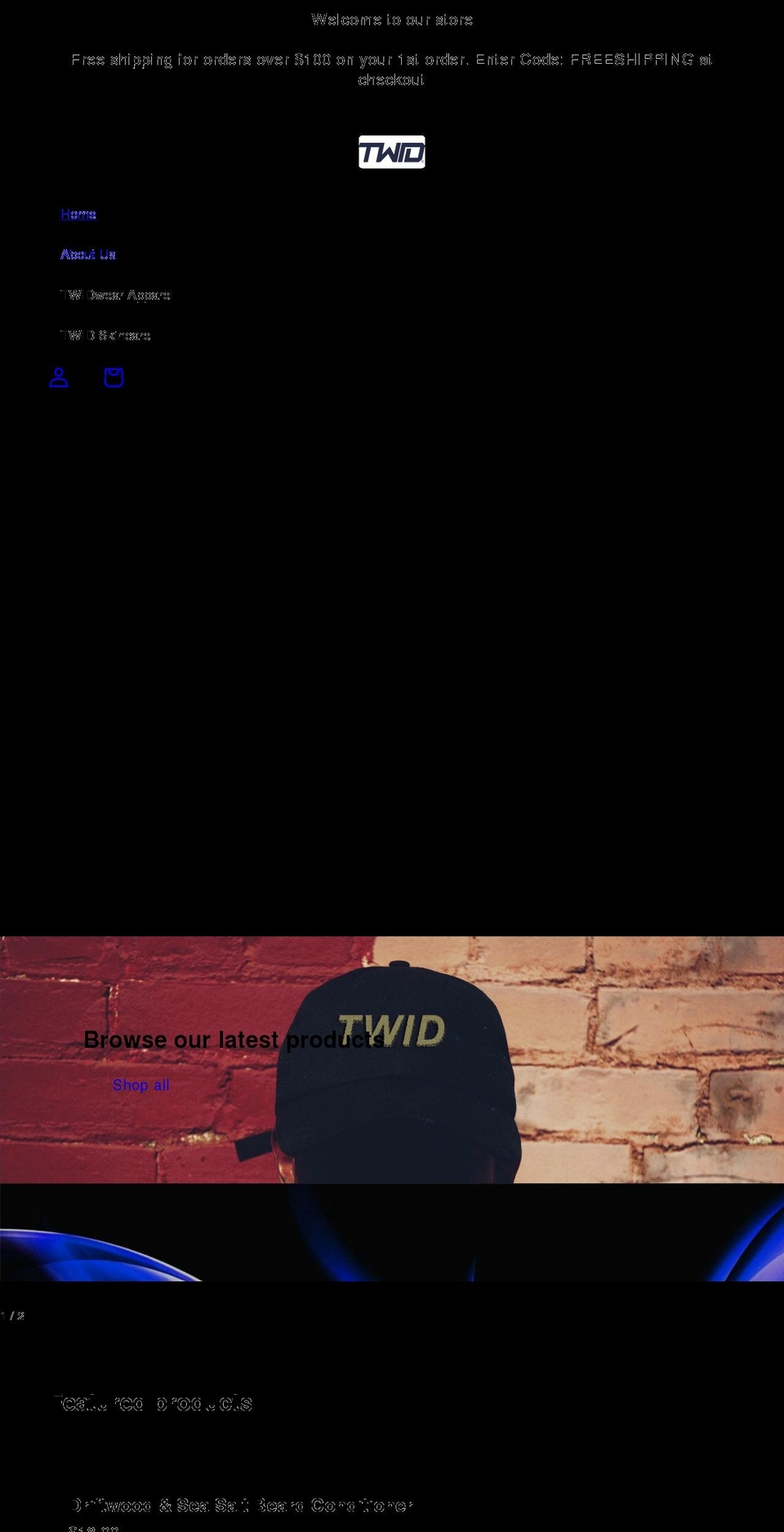 twidwear.com shopify website screenshot