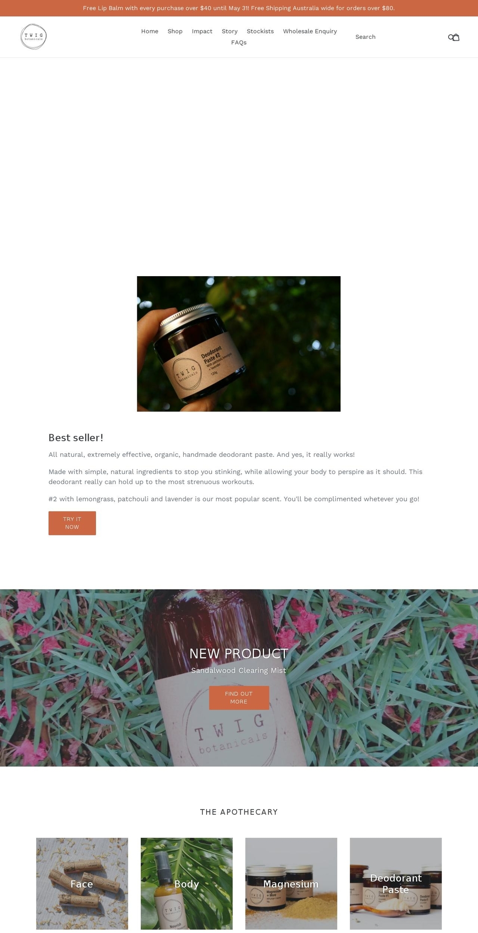 twigbotanicals.com.au shopify website screenshot