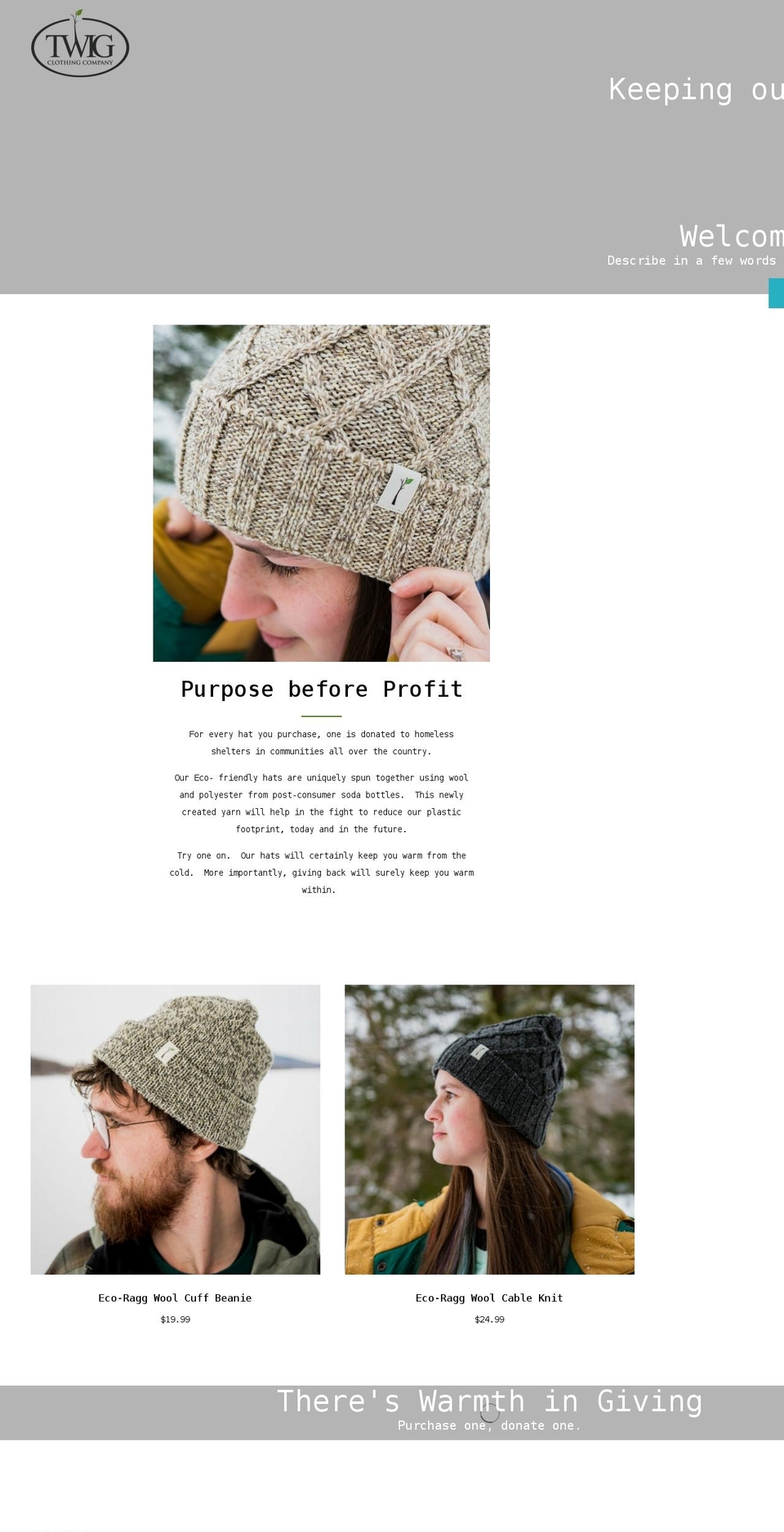 twigclothingcompany.com shopify website screenshot