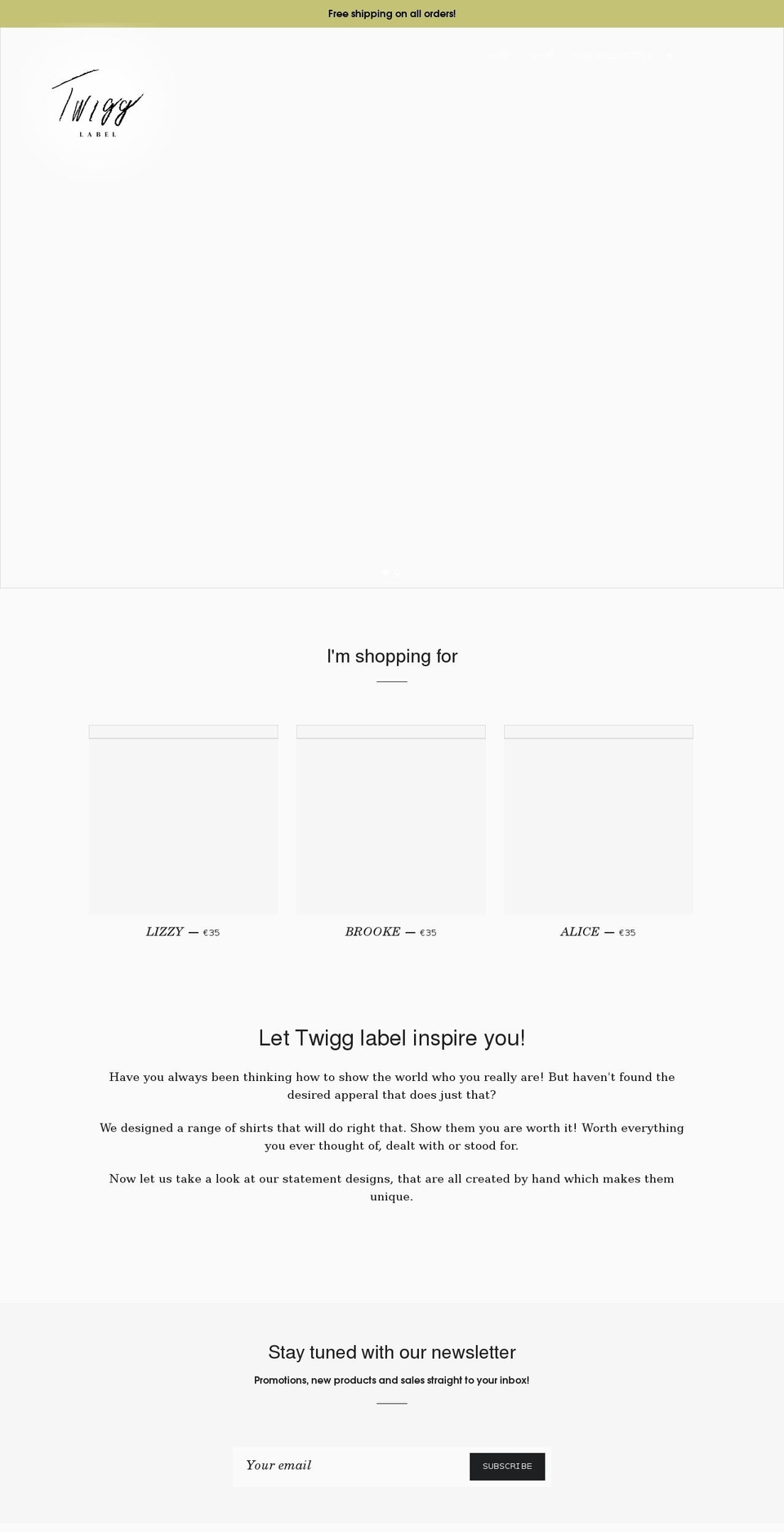 twigglabel.com shopify website screenshot