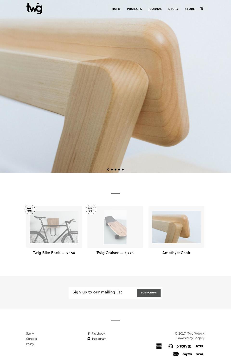 twigwdwrk.com shopify website screenshot