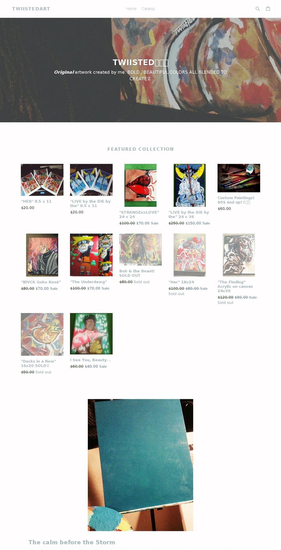 twiistedart.com — Shopify storefront screenshot