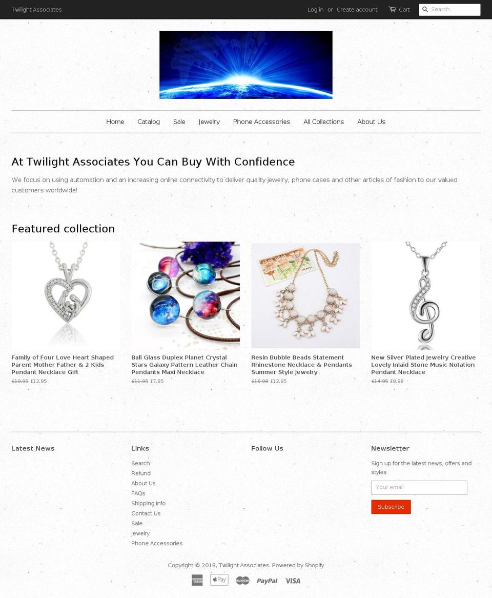 twilightassociates.com — Shopify storefront screenshot