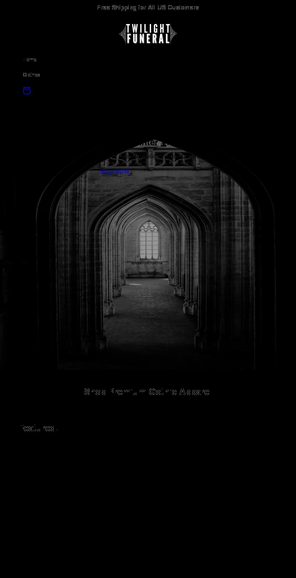 twilightfuneral.com shopify website screenshot