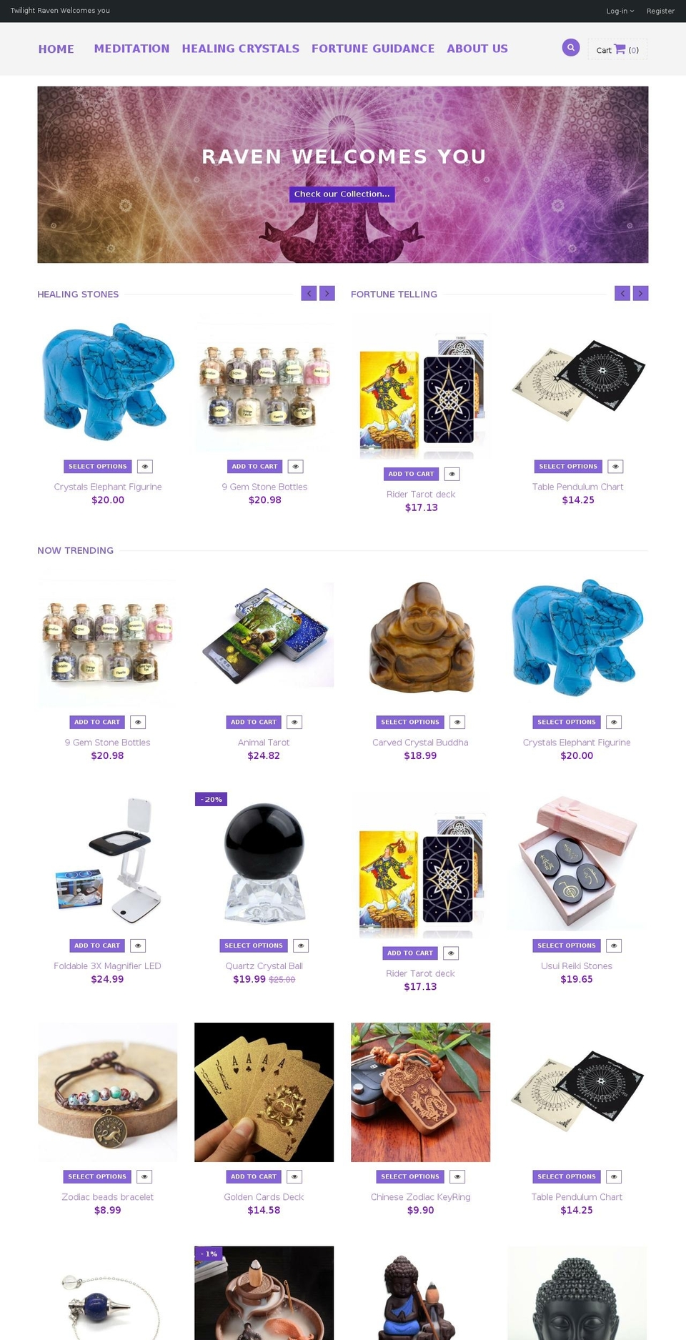 twilightraven.com shopify website screenshot