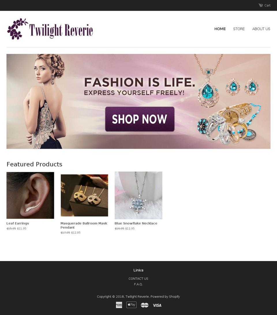 twilightreverie.com — Shopify storefront screenshot