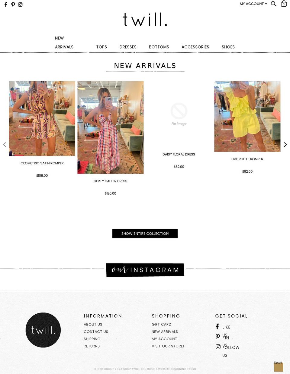 twillboutique.com shopify website screenshot