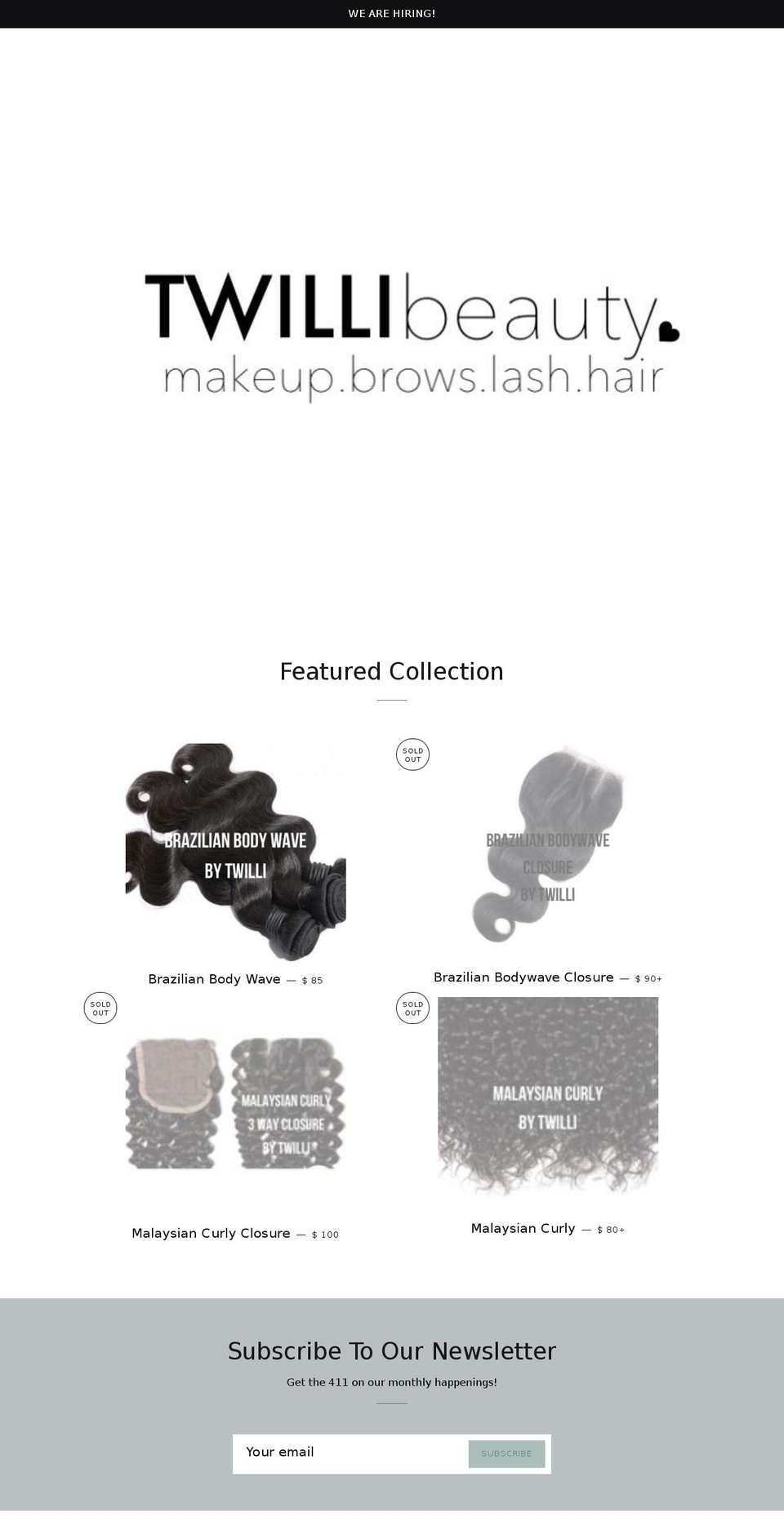 twillibeauty.com shopify website screenshot