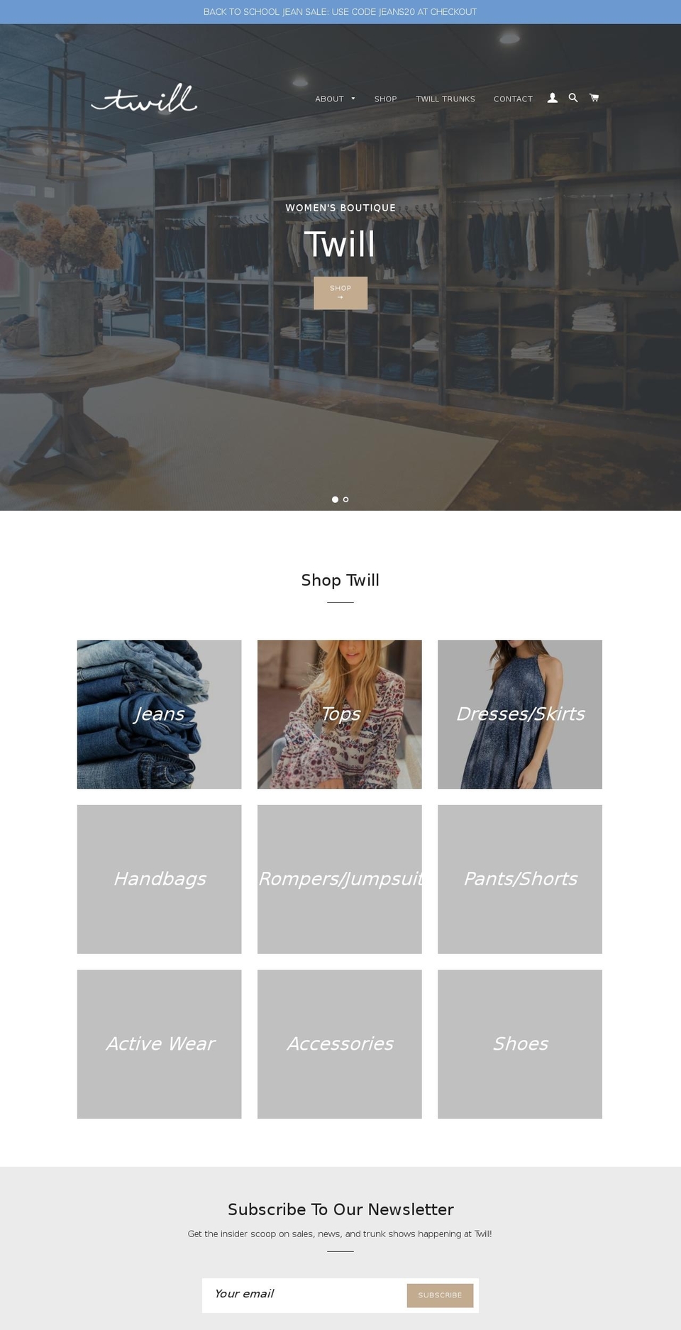 twillsc.com shopify website screenshot
