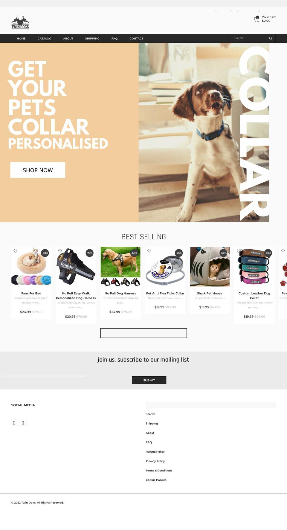 twin-dogs.com — Shopify storefront screenshot