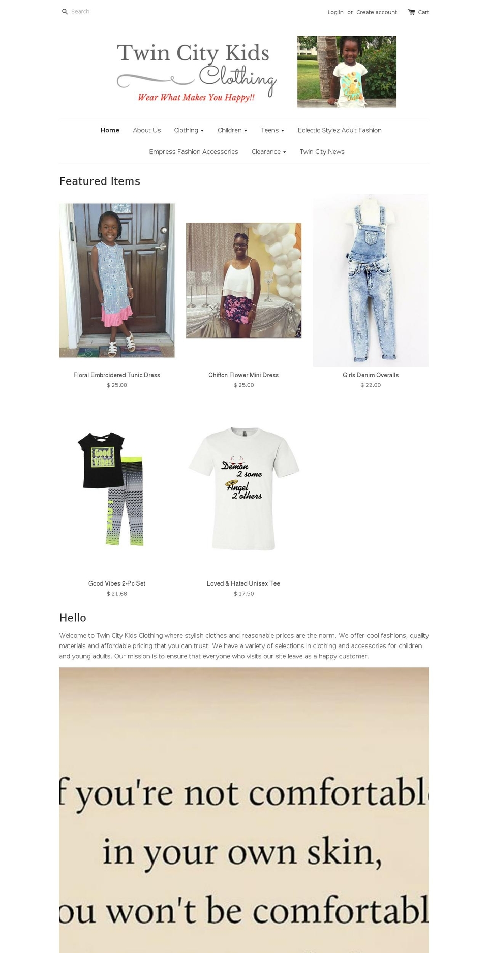 twincitykidsclothing.com shopify website screenshot