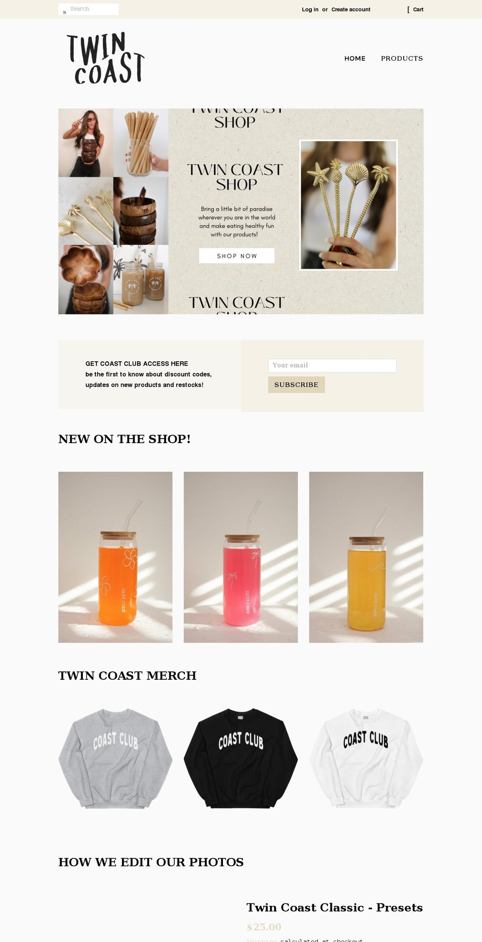 twincoast.shop shopify website screenshot