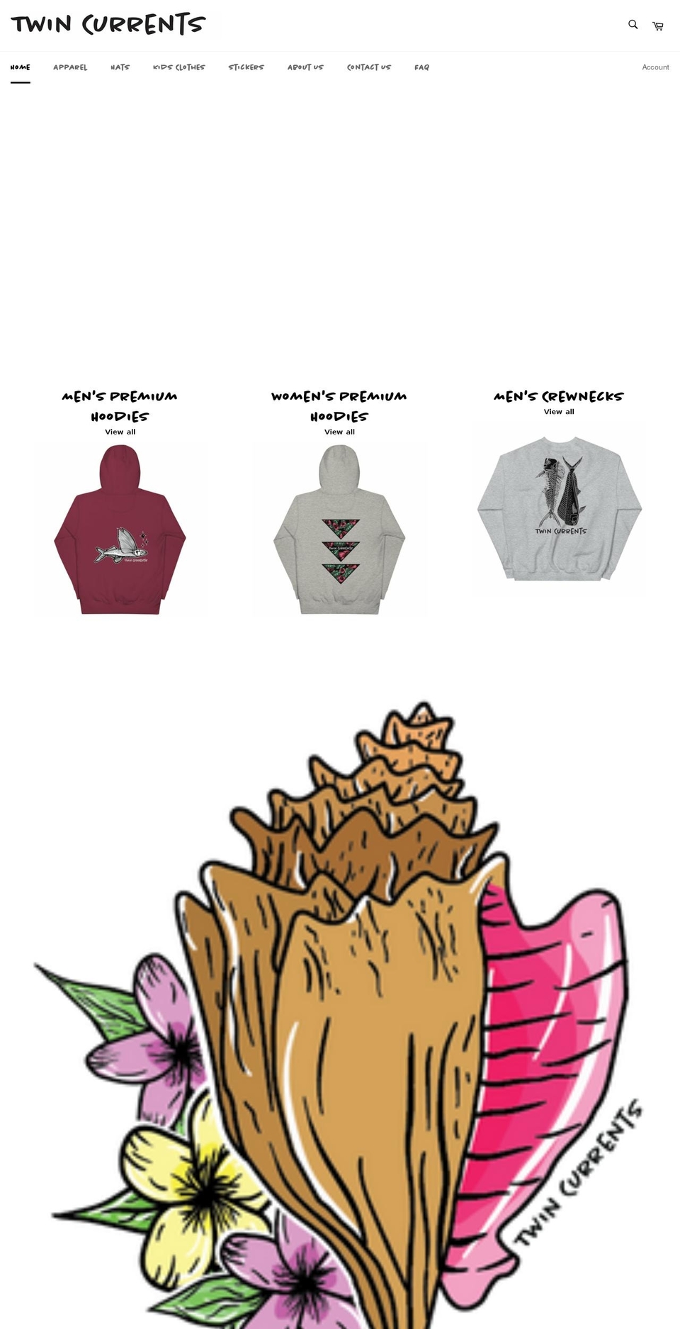 twincurrents.com shopify website screenshot