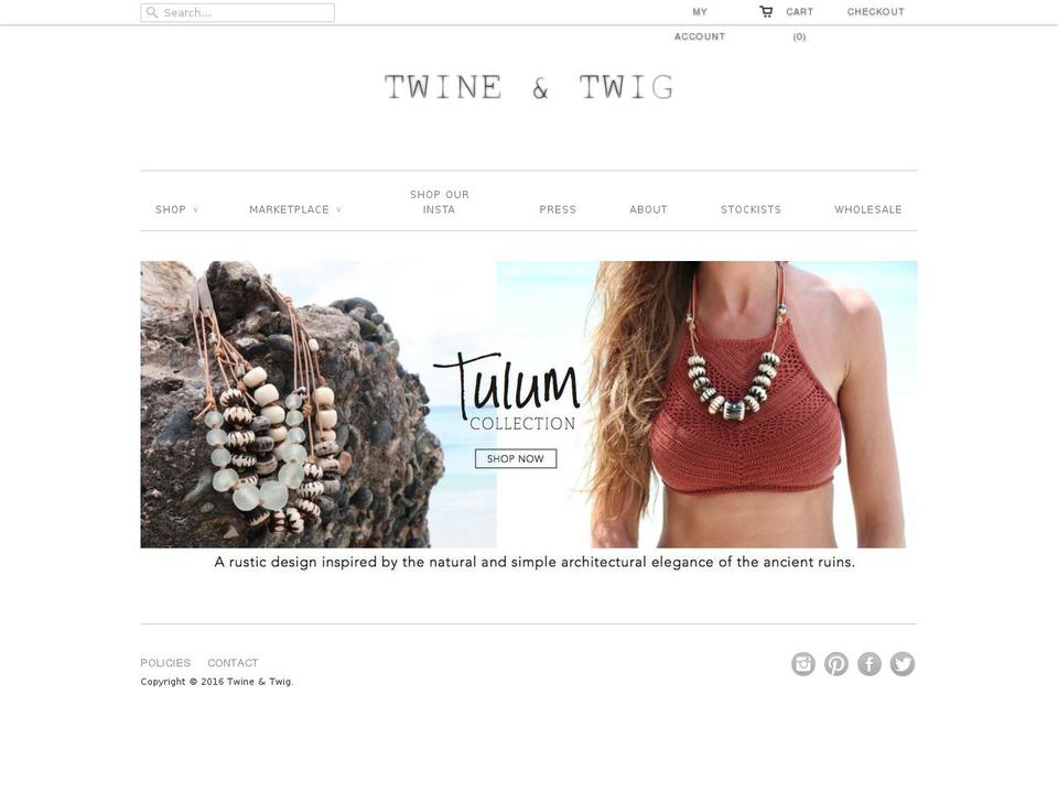 twineandtwigstyle.com shopify website screenshot