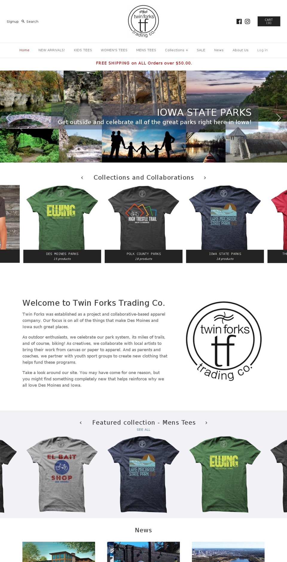 twinforkstradingco.com — Shopify storefront screenshot