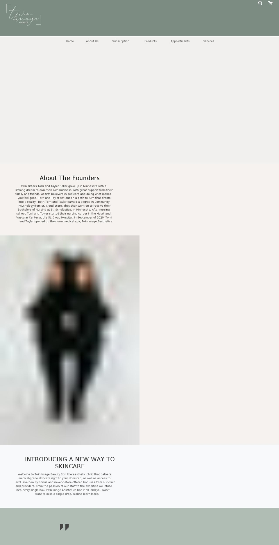 twinimageaesthetics.com shopify website screenshot