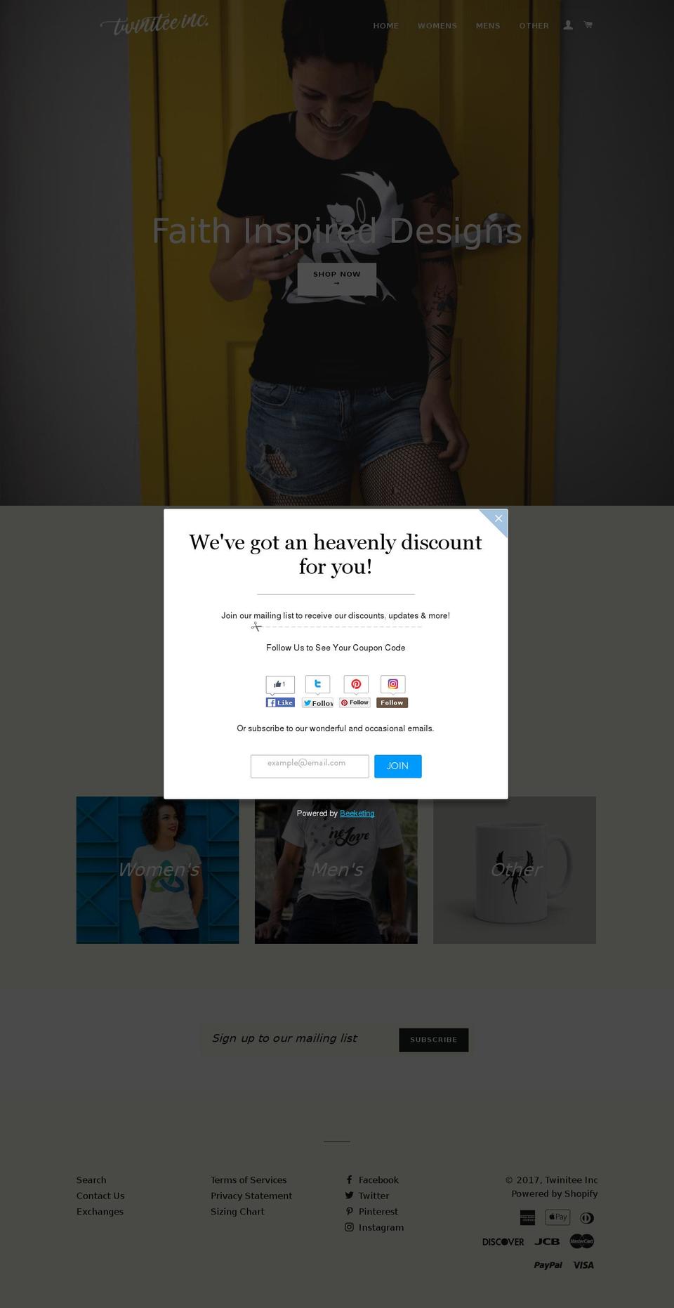twinitee.com shopify website screenshot