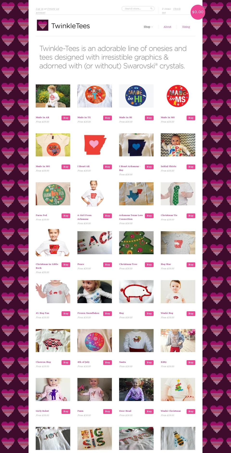 twinkle-tees.com shopify website screenshot
