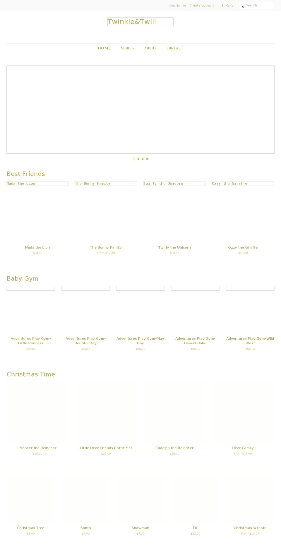 twinkleandtwill.com shopify website screenshot