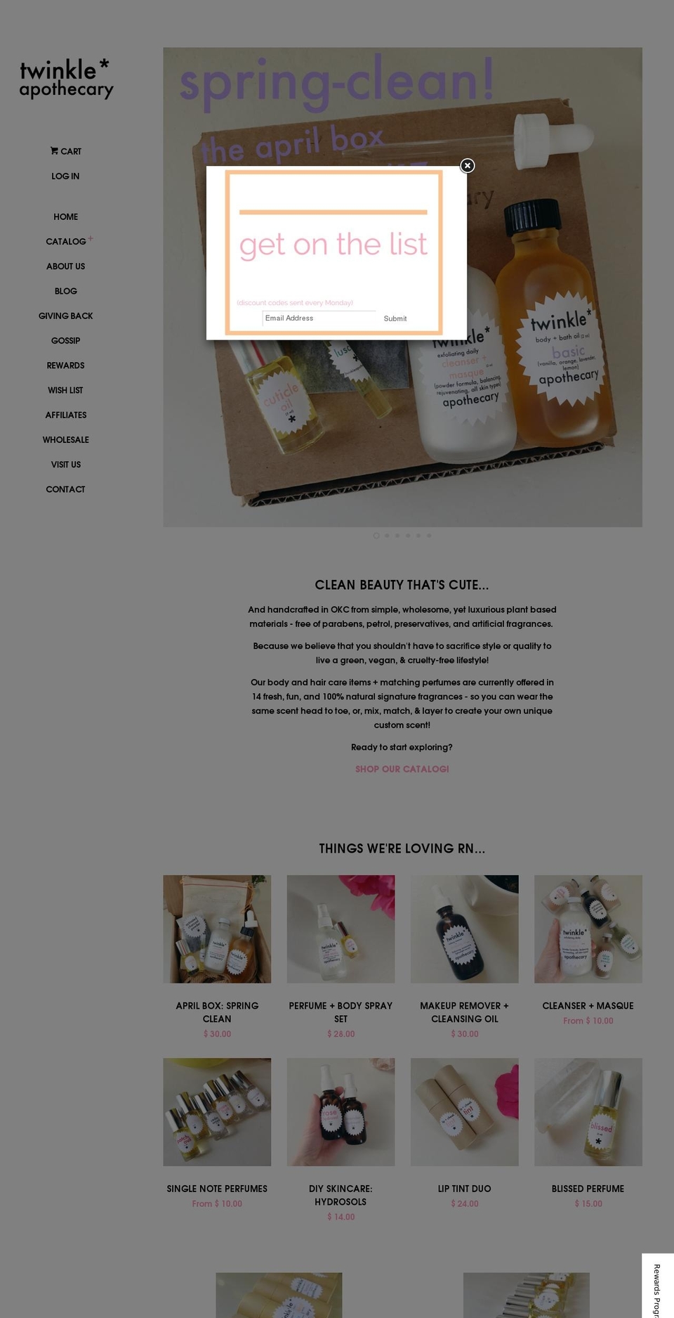 twinkleapothecary.com shopify website screenshot