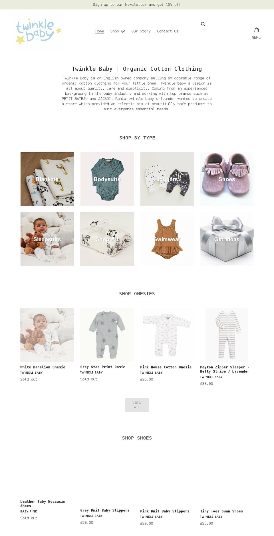twinklebabystore.com shopify website screenshot