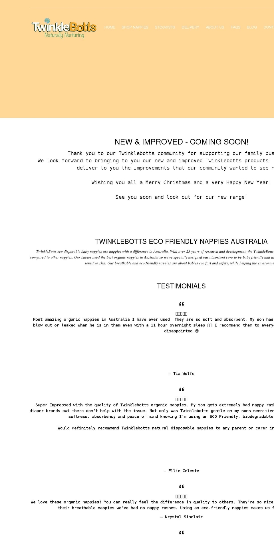 twinklebotts.com.au shopify website screenshot