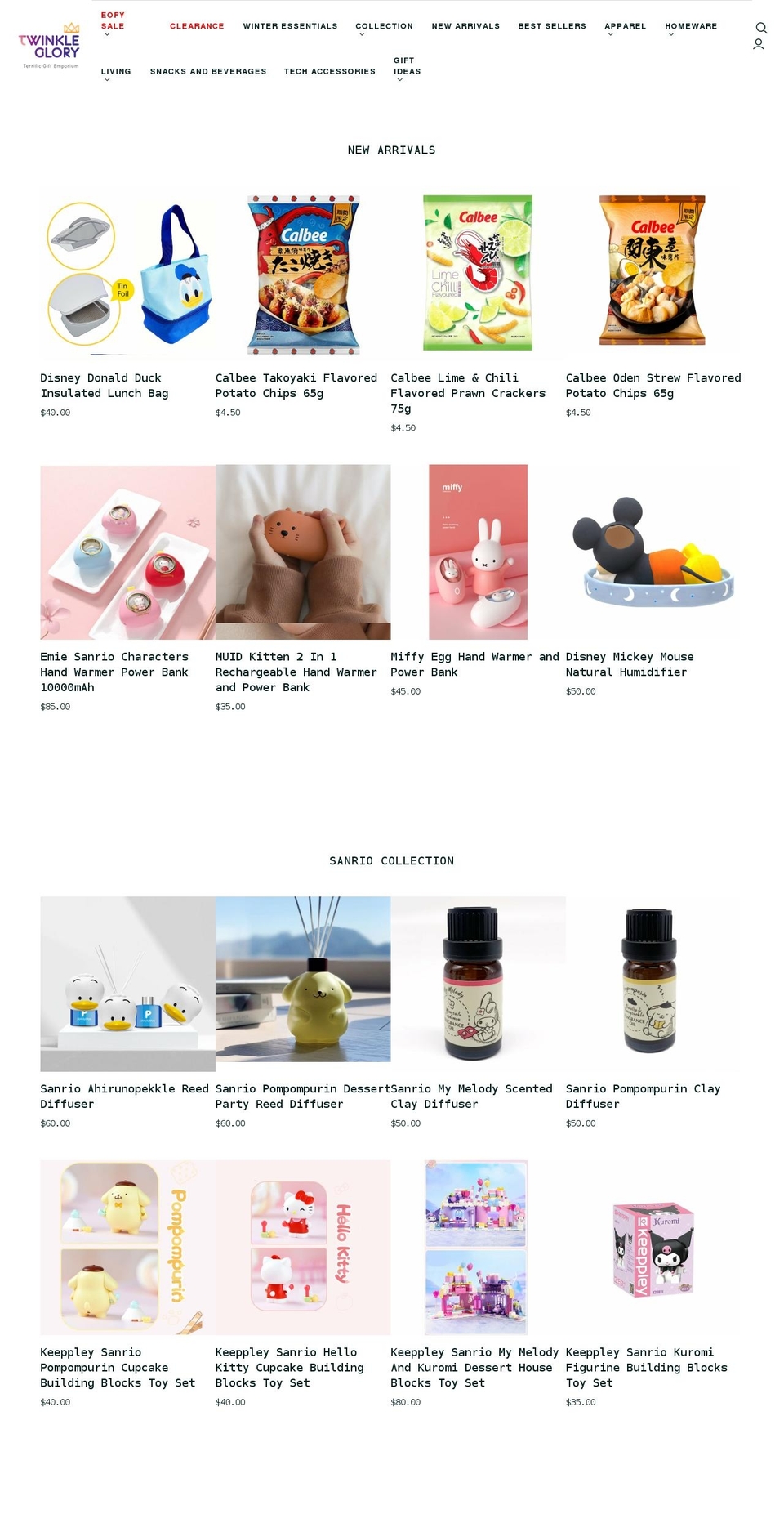 twinkleglory.com.au shopify website screenshot