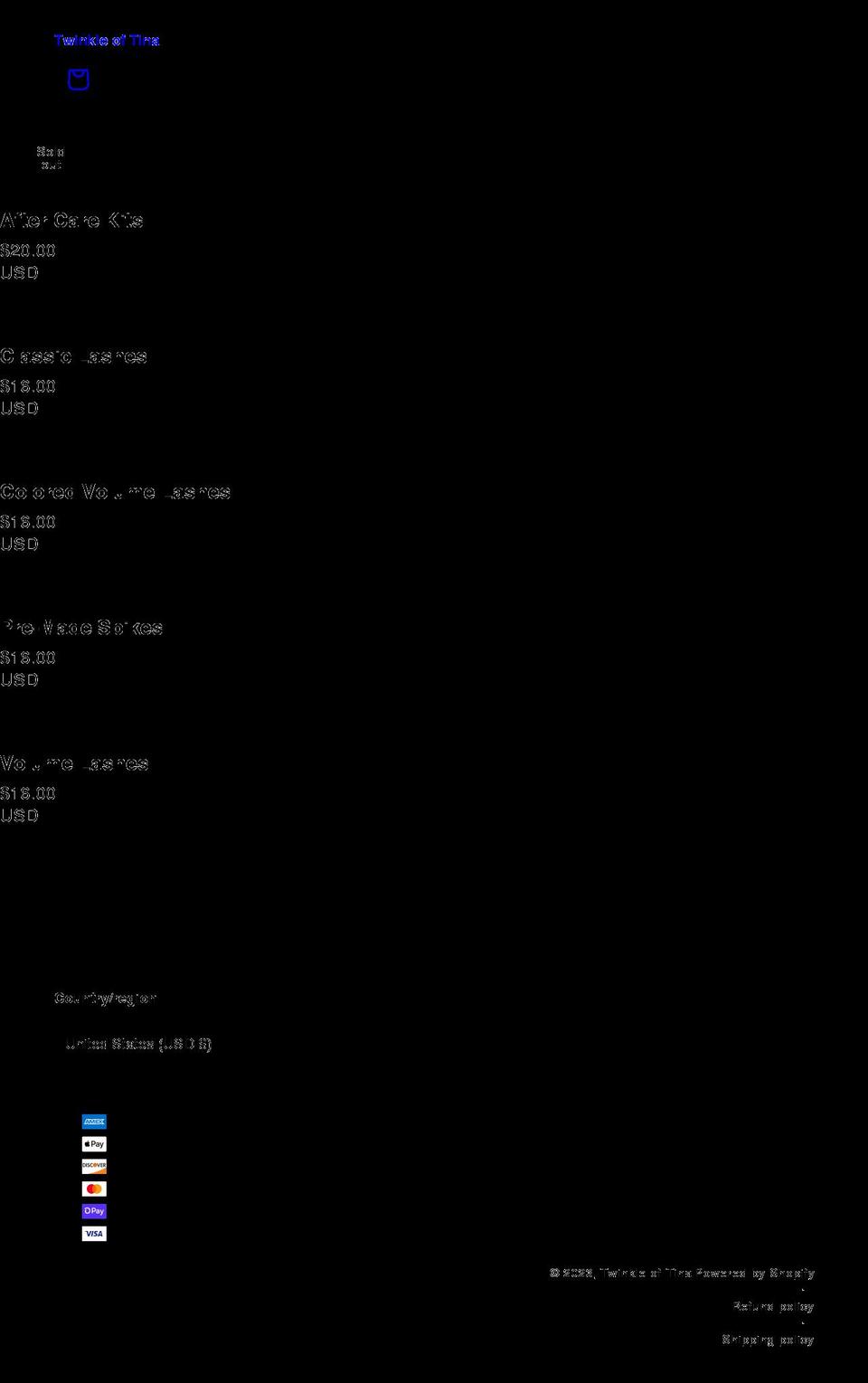 twinkleoftina.com shopify website screenshot