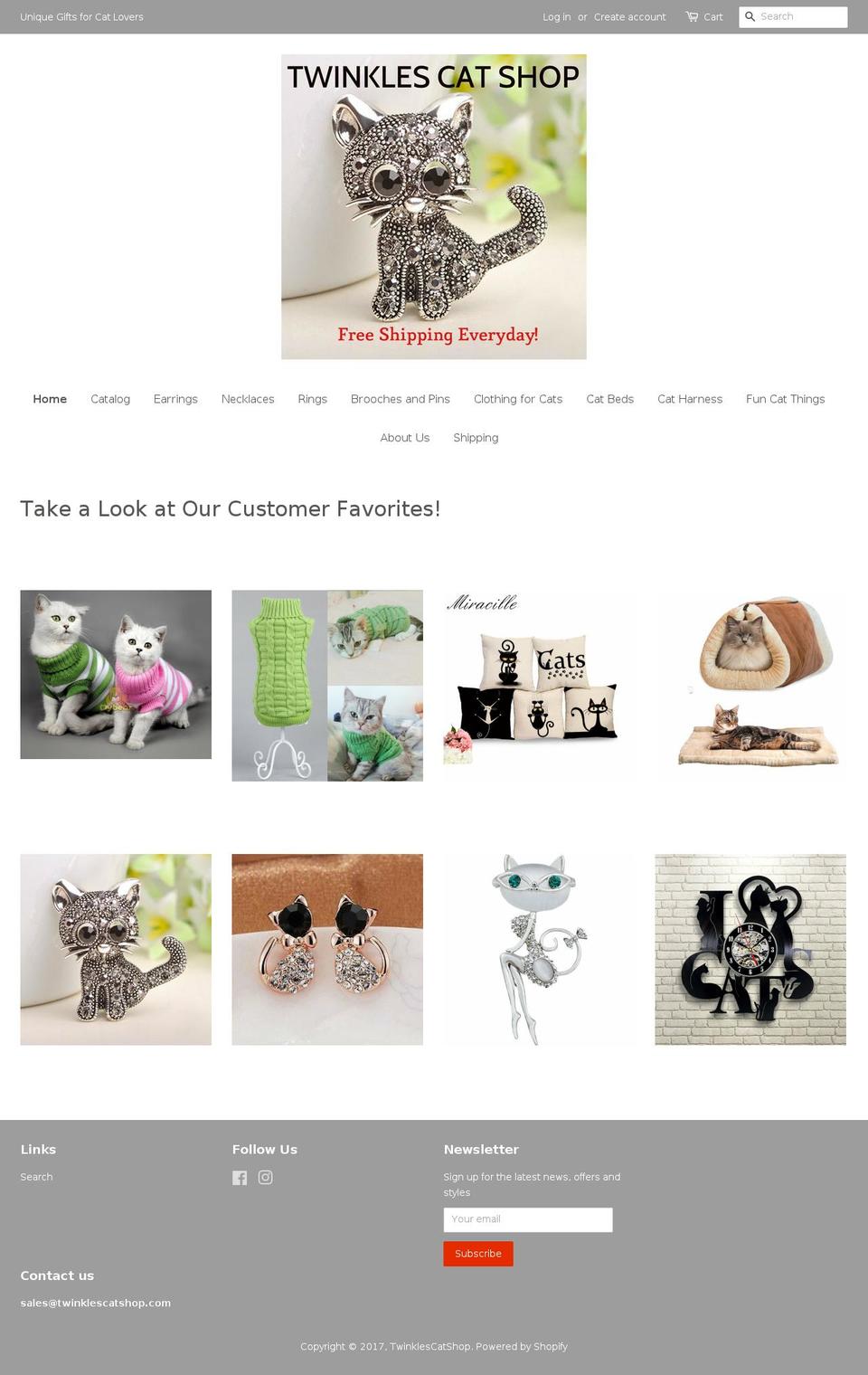 twinklescatshop.com shopify website screenshot