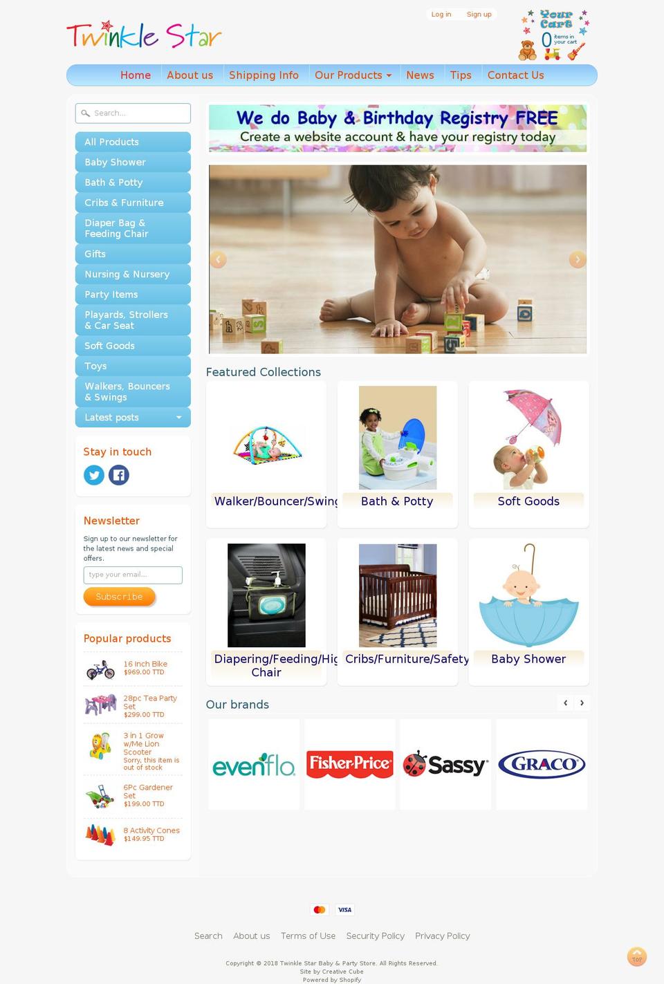twinklestarbabystorett.com shopify website screenshot