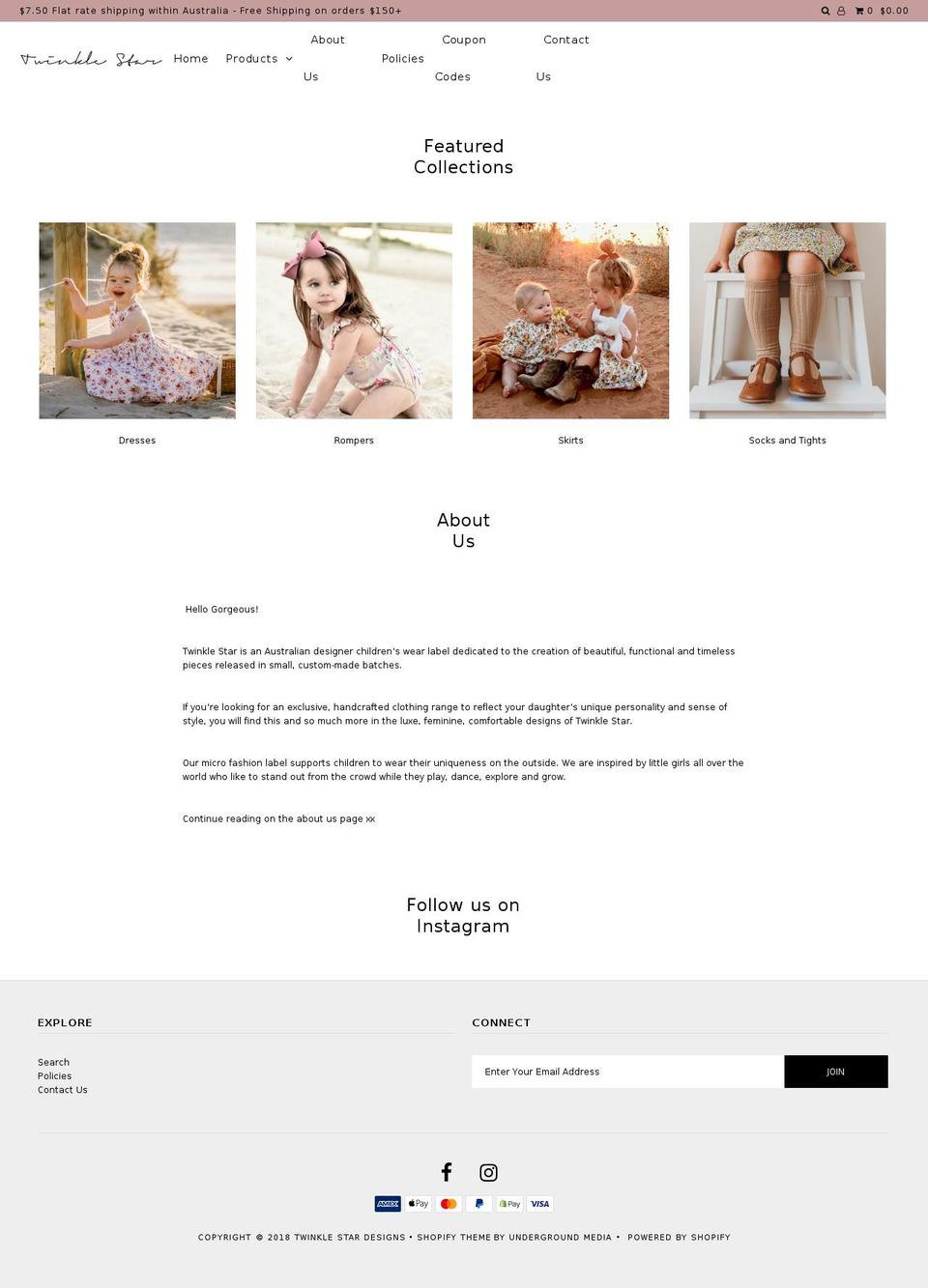 twinklestardesigns.com.au shopify website screenshot