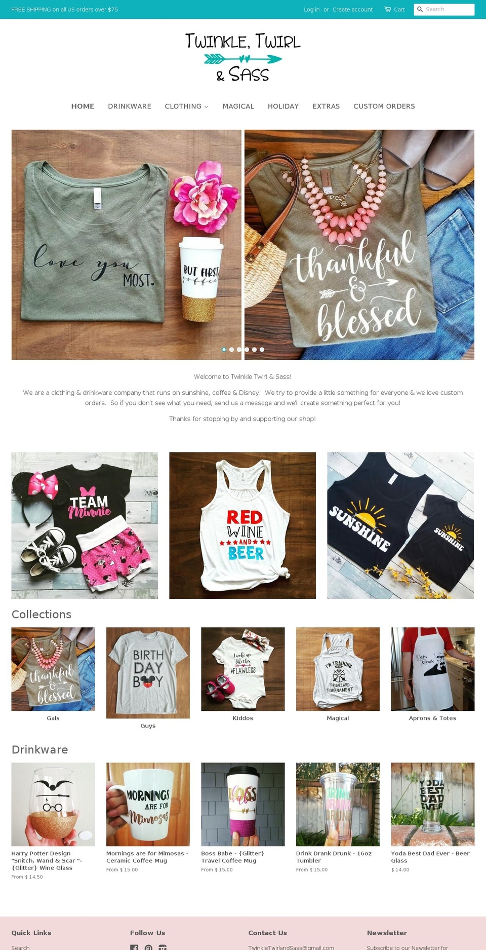 twinkletwirlandsass.com shopify website screenshot