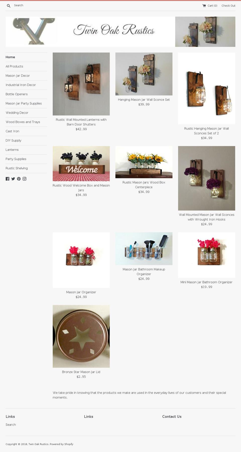 twinoakrustics.com — Shopify storefront screenshot
