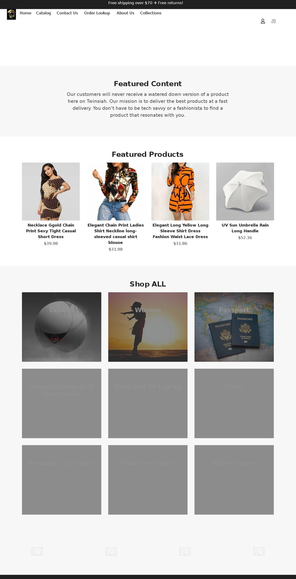 twinsiah.com shopify website screenshot