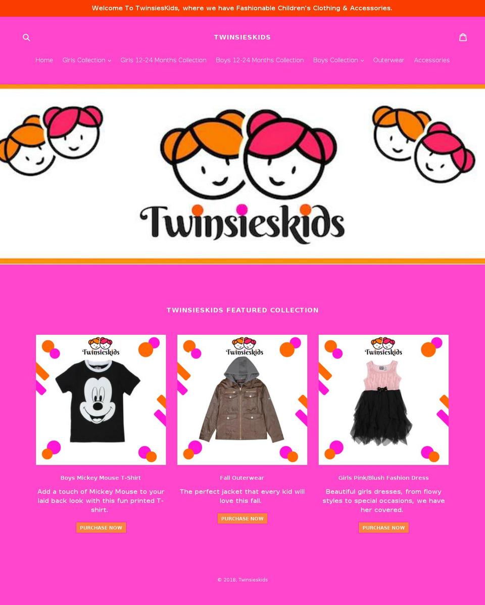 twinsieskids.com shopify website screenshot