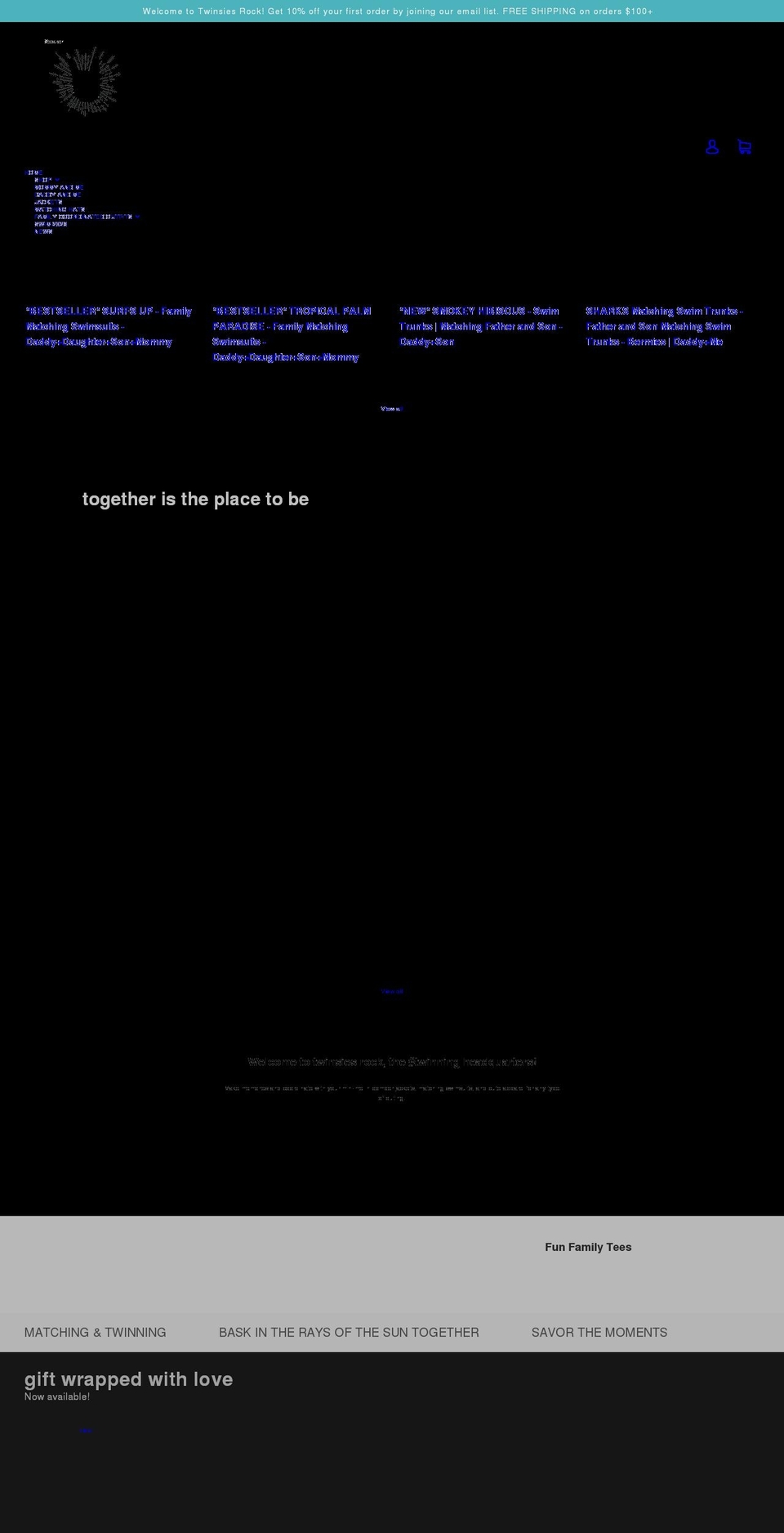 twinsiesrock.com shopify website screenshot