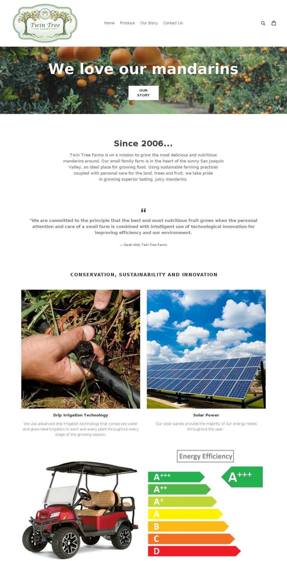 twintreefarms.com — Shopify storefront screenshot