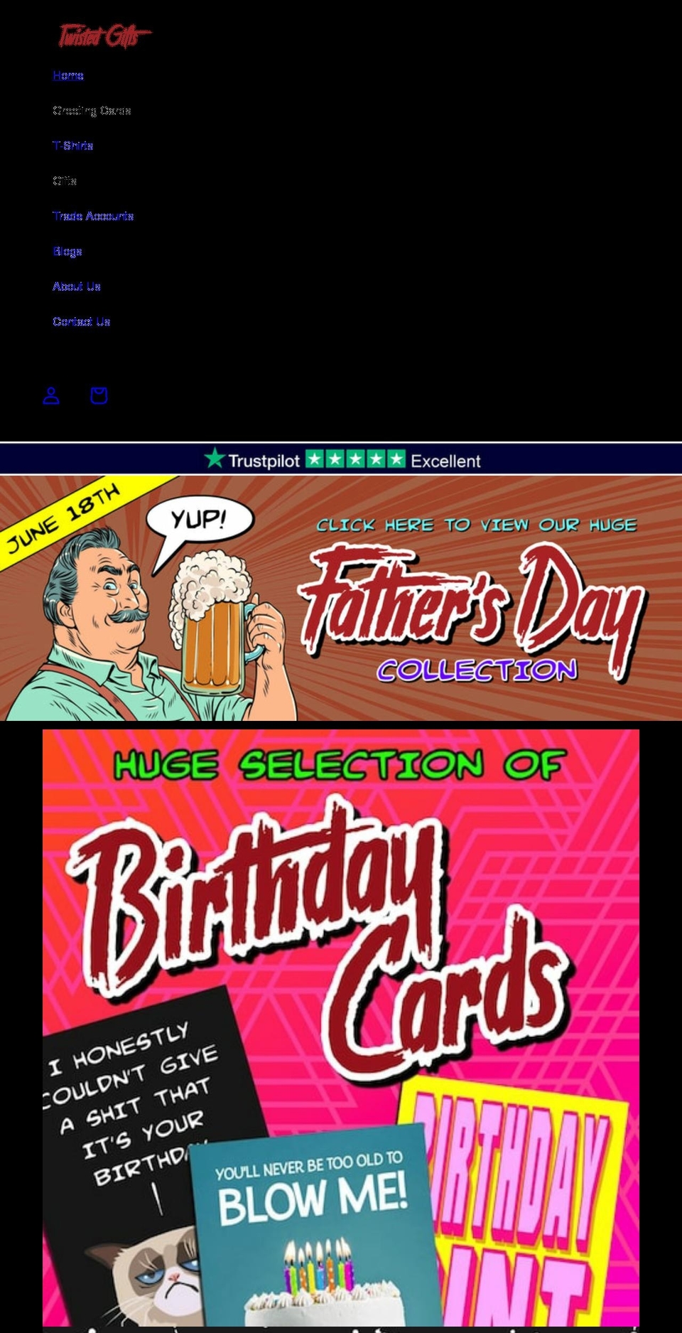 twisted-gifts.com shopify website screenshot