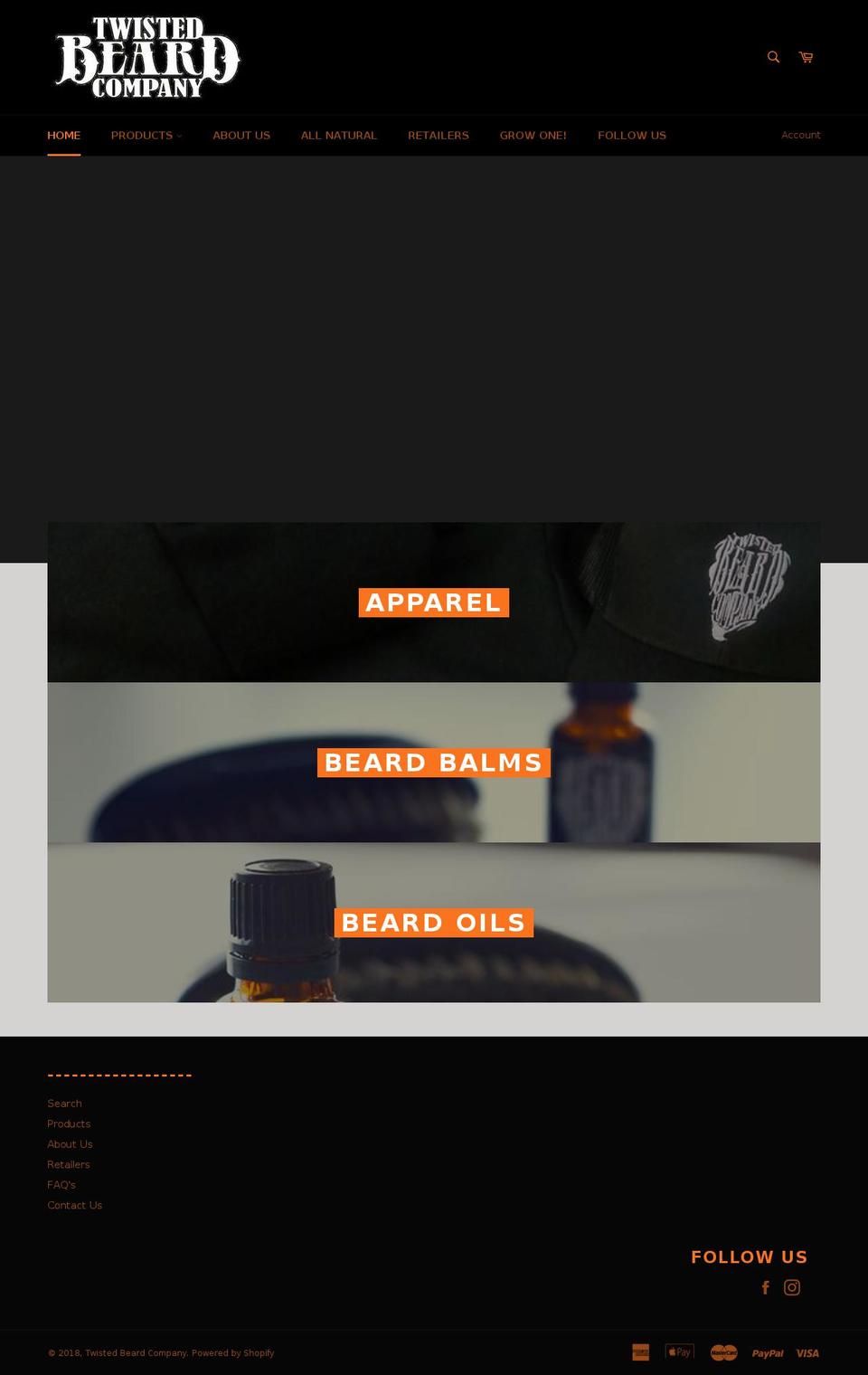 twistedbeardcompany.com shopify website screenshot