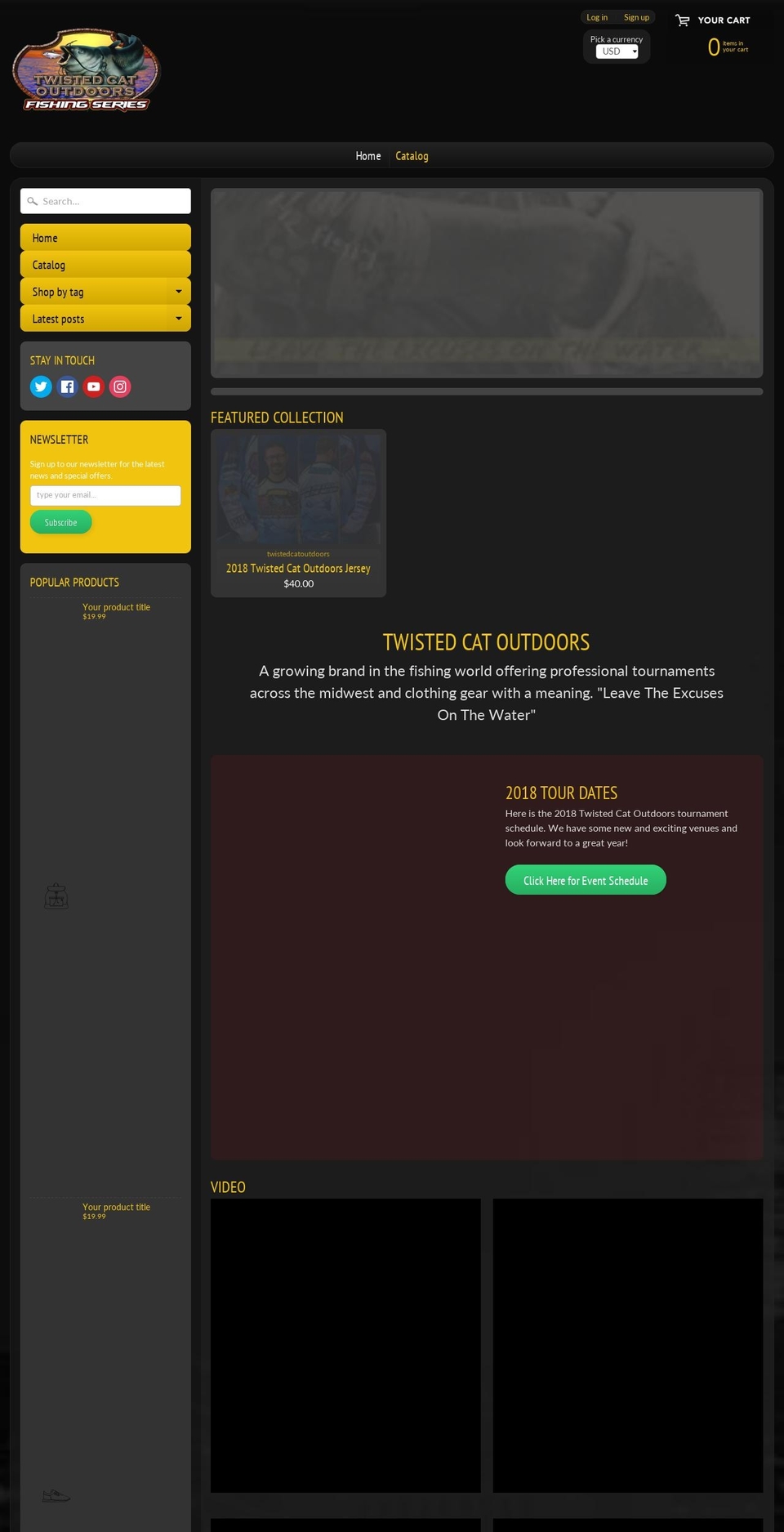 twistedcatoutdoors.com — Shopify storefront screenshot