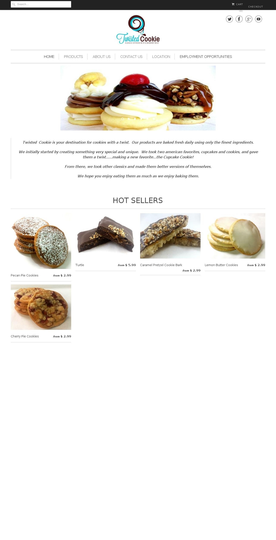 twistedcookie.com shopify website screenshot