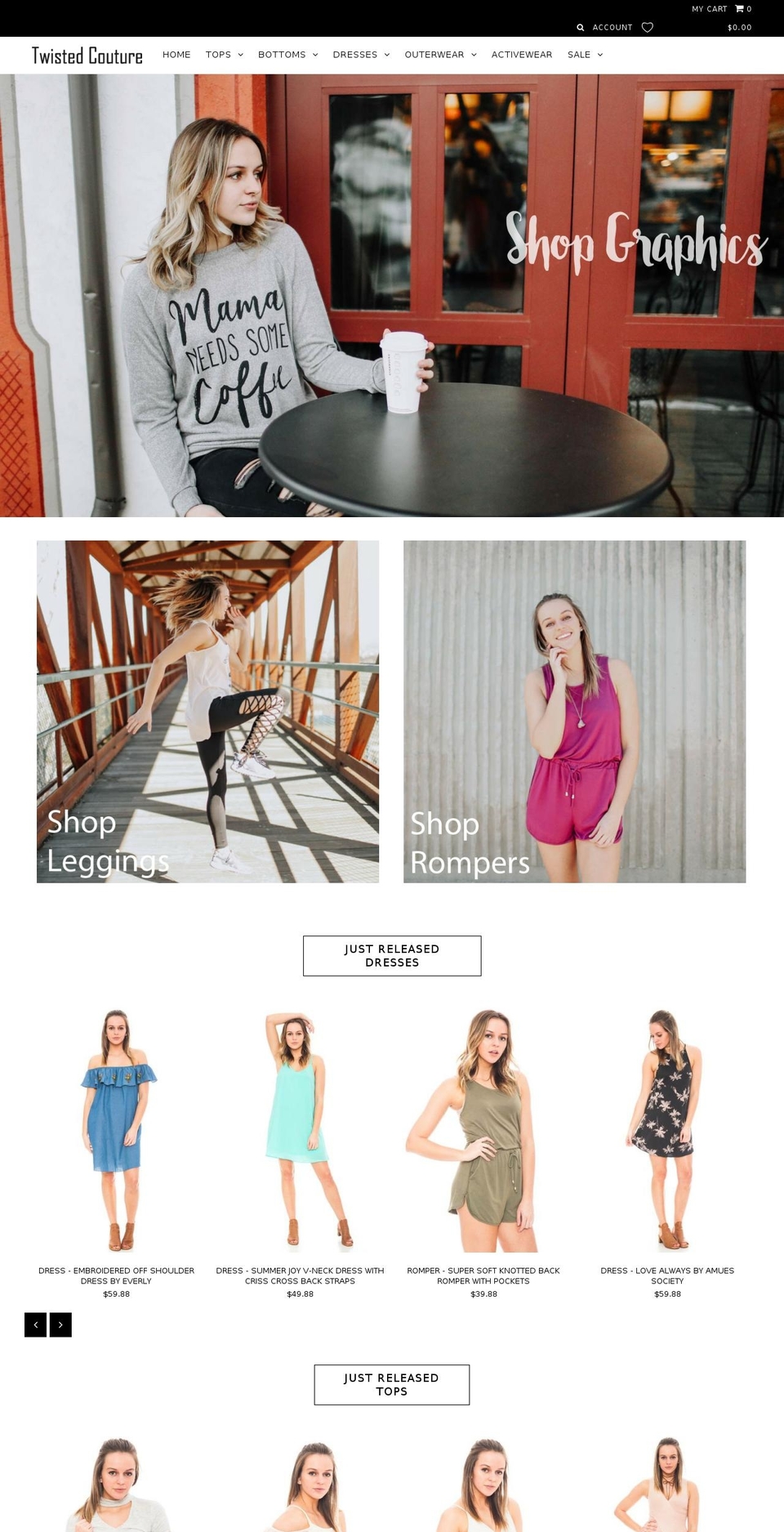 twistedcouture.com shopify website screenshot